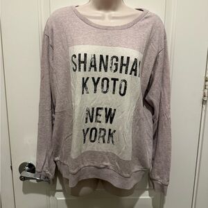 Graphic City Sweatshirt Shanghai Kyoto New York Relaxed Neutral Pullover